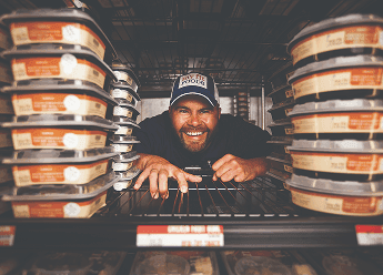 Mario Between Stacks of Meals
