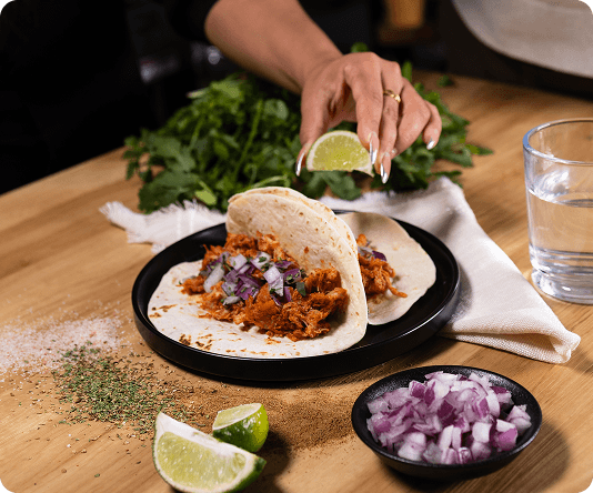 Squeezing Lime on Tacos